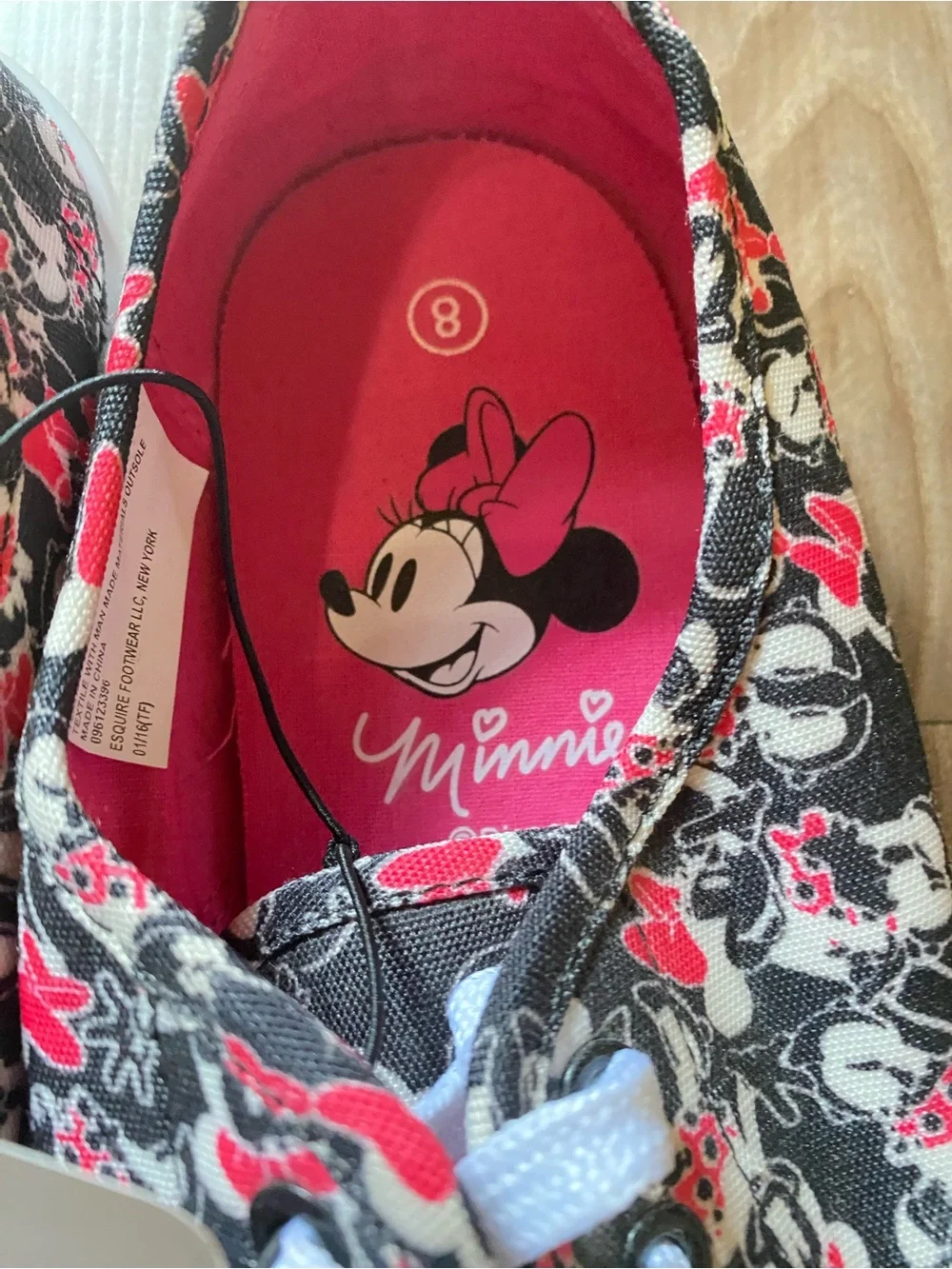 Disney Black and Pink Minnie Mouse Canvas Sneakers